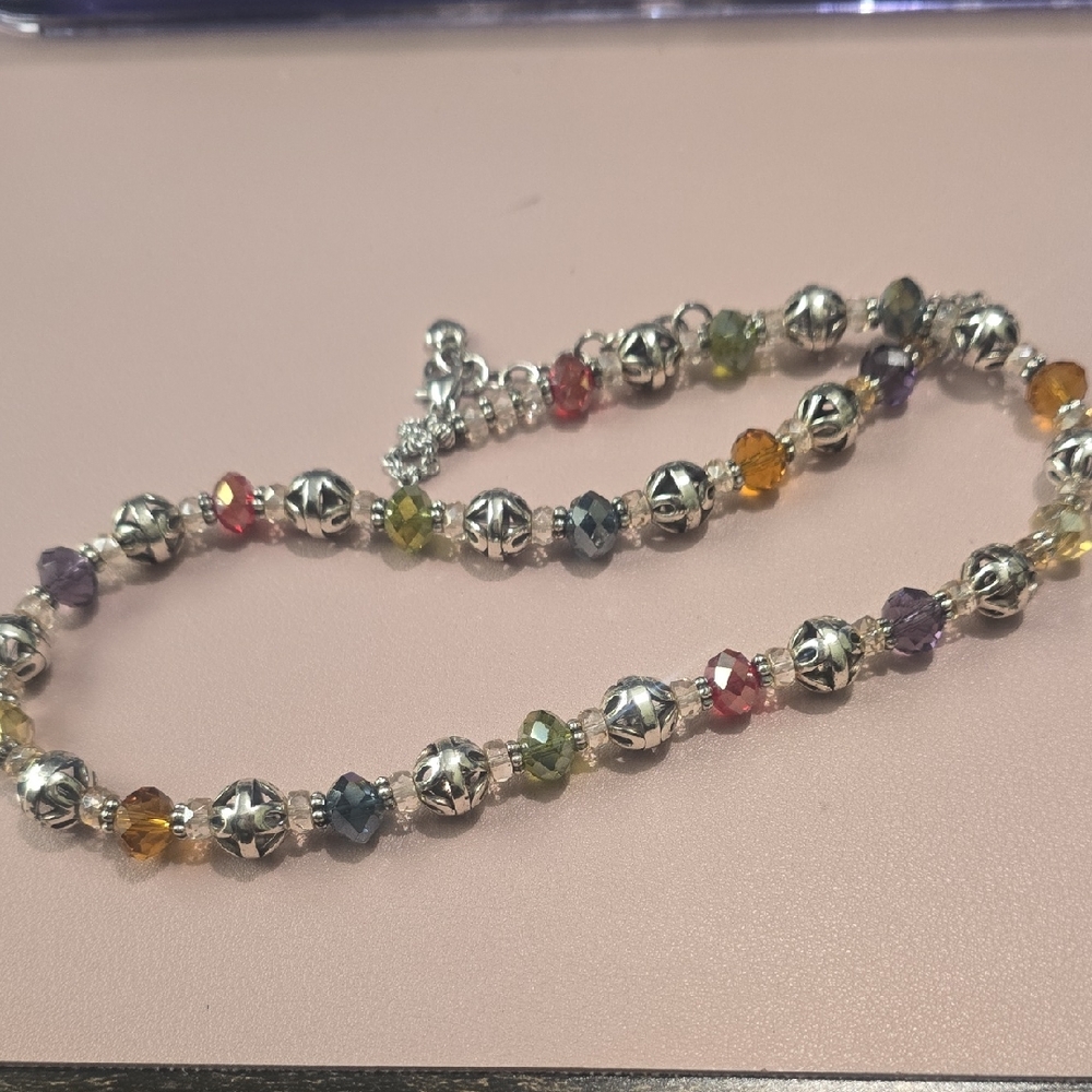 Brighton Multicolor Beaded Silver Long Necklace